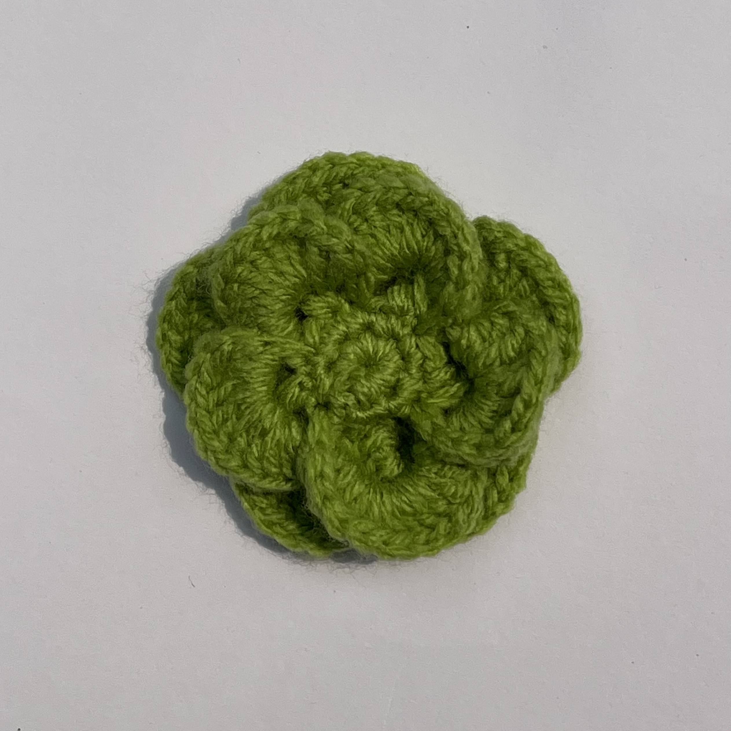 Crochet Green Wagon Flower Hairclip